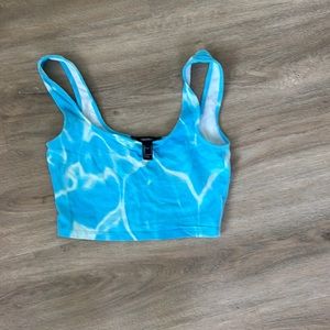 Blue water croped tank top